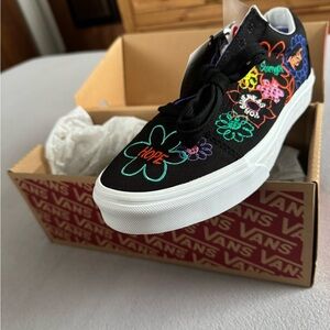 Vans Black Old Skool with Multicolor Floral Design